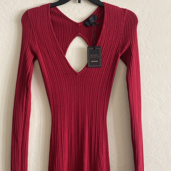 Michael Costello x REVOLVE Variegated Rib Long Sleeve Bodycon Dress NWT XS - Picture 8 of 11